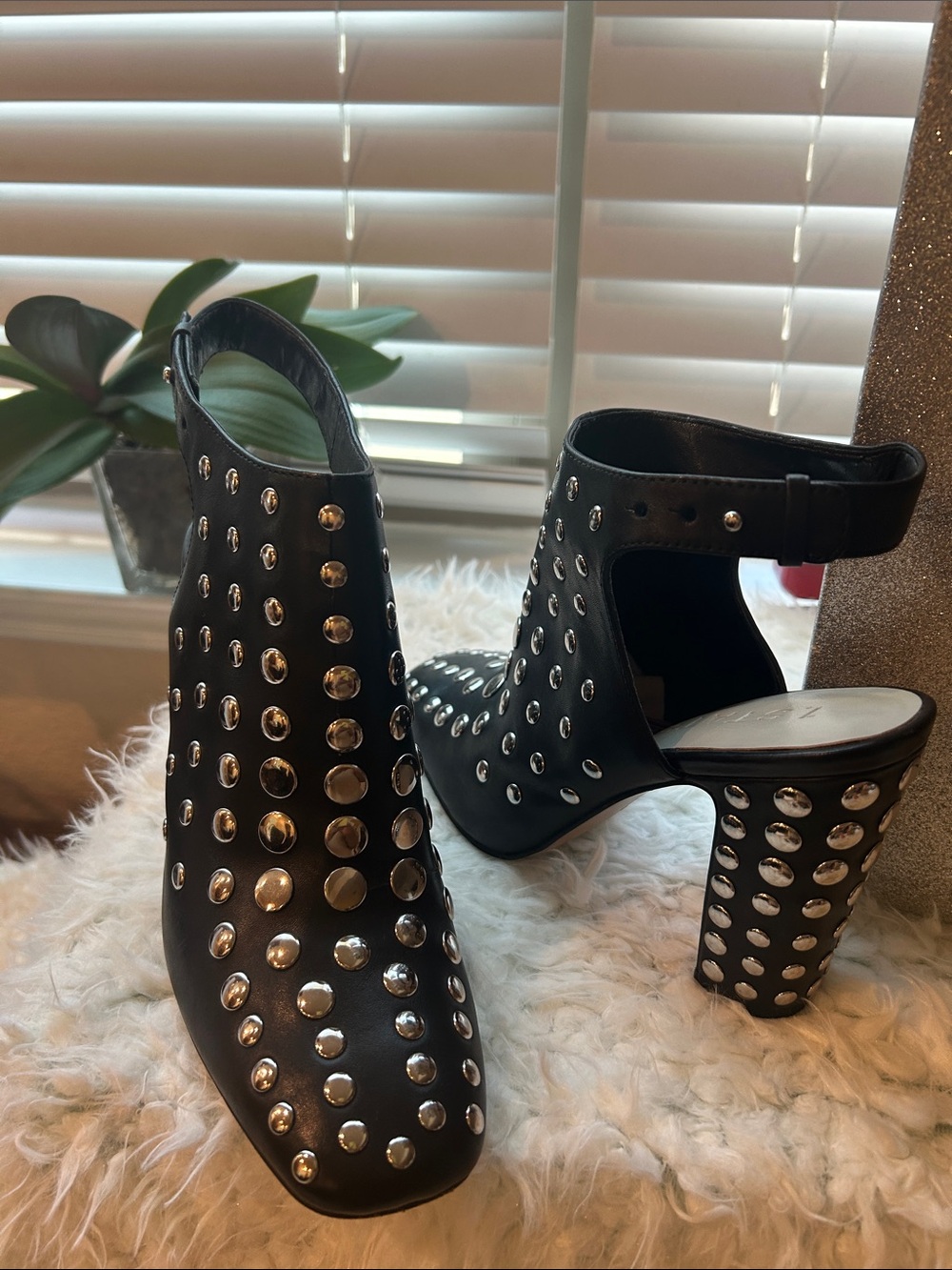 1. State Black Studded Block Heel Sandals